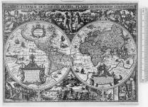 Orbis terrarum descriptio duobis planis hemisphaeriis comprehesa...Nic. Geilekerck, fecit...Amstelodami Excudebat Joannes Janssonius A. 1618. [cartographic material] 1618