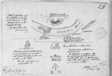 Sketch of the works at "Fort Fairfield" [Maine] constructing by the Americans on the Arestook River in the "Disputed Territory" by Capt. Stow R.A. from memory. [cartographic material] 1839