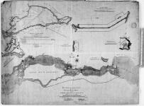 Plan shewing the relative position of the government batteaux canals at the Cascades, Split Rock & Coteau du Lac. [cartographic material] 1850.