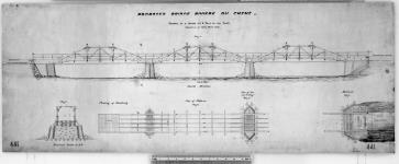 Proposed bridge, Rivière du Chene. Department of Public Works. 1847. [cartographic material] 1847