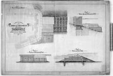 Details of cribs and abutment, forming a dam on the Richelieu. Office of the Boar[d] of Works. 1844. [architectural drawing] 1844