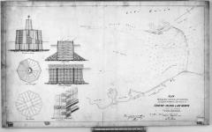 Plan shewing line and mode of construction of proposed breakwater and beacon at Chantry Island, Lake Huron. Engrs. Office, Department of Public Works. Ottawa, 5th November, 1870. John Page, Chf. Engr. P. Works. [Plate] 568. [cartographic material] 1870