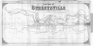 A New plan of Streetsville from actual survey & careful reference to original plans & documents published for subscribers by Bristow, Fitzgerald & Spencer. [cartographic material] [1856]