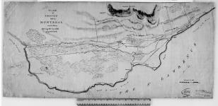 Plan of ground between Montreal and La Chine shewing the line of the proposed canal. Signed Saml. Robilly, Capt. Royl. Engineer, Montreal, 1817. True Copy, J.B. Duberzer Junr., Quebec, Sept. 1817. [cartographic material] 1817.
