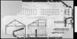 Jesuit barracks, Quebec. Sketch of proposed bowling alley. To accompany the bk. A.E. 1862-63 item. [architectural drawing] 1862.