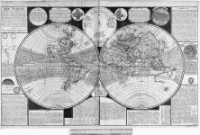 THE WORLD A New and Corect Map laid down & described, according to the latest discoveries, to which is added an Explanation of all those Lines (as the Equator, Ecliptic, Tropicks, Meridians &c.) used in describing this & all other Maps of the World & Terrestrial Globes; shewing their use & intent, so clearly as to be understood by the meanest capacity; and may likewise serve fo a short introduction to Geography. N.B. the numbers at the head of each paragraph direct what order theya re to be read in. Printed & Sold by H. Overton & I. Hoole at ye White Horse withour Newgate LONDON. [cartographic material] [1720]