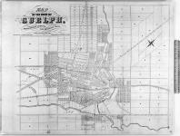 Map of the town of Guelph, from recent surveys and original maps. [cartographic material] 1855