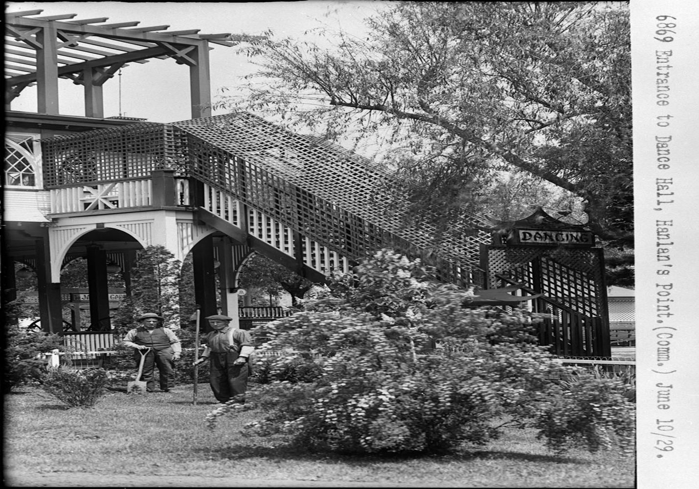 Historic photo from Monday, June 10, 1929 - Entrance to Dance Hall on Hanlan's Point on Toronto Island in Toronto Island
