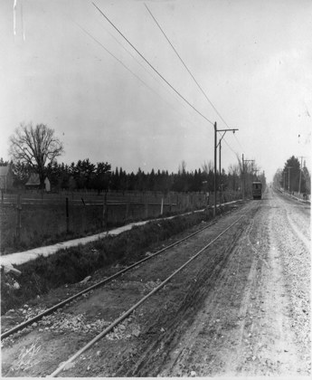 Historic photo from 1898 - Yonge Street north at St. Clements Avenue with railway tracks in North Toronto