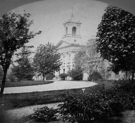 Historic photo from 1860 - Normal School Toronto - looking up the hill in Ryerson