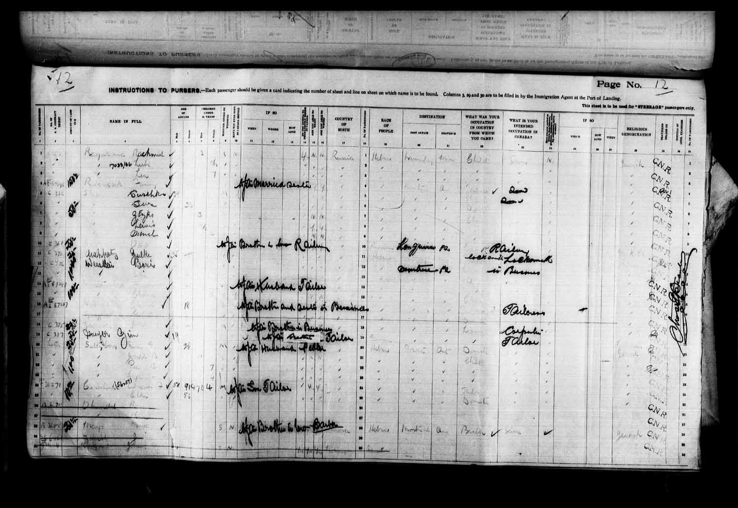 Item: Passenger lists of the ASCANIA arriving in Quebec, Que. and ...