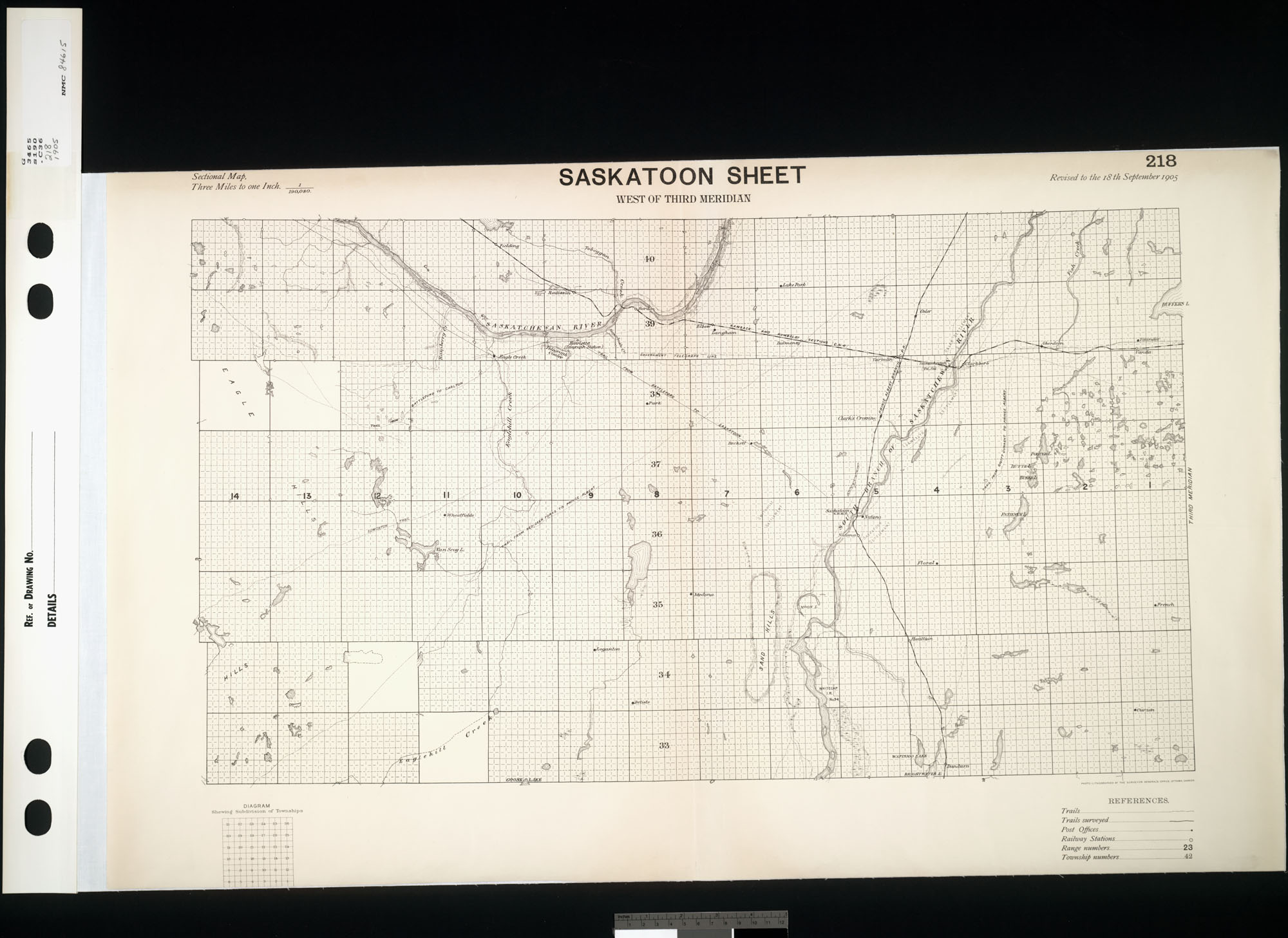 Digitized image of map no. 218, Saskatoon, west of the third meridian, image number e003004752