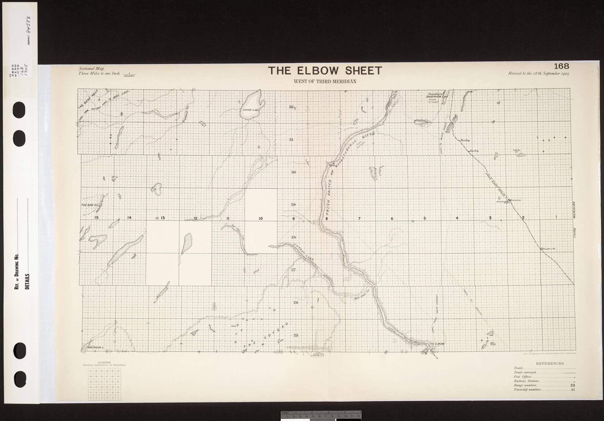 Digitized image of map no. 168, The Elbow, west of the third meridian, image number e003004719