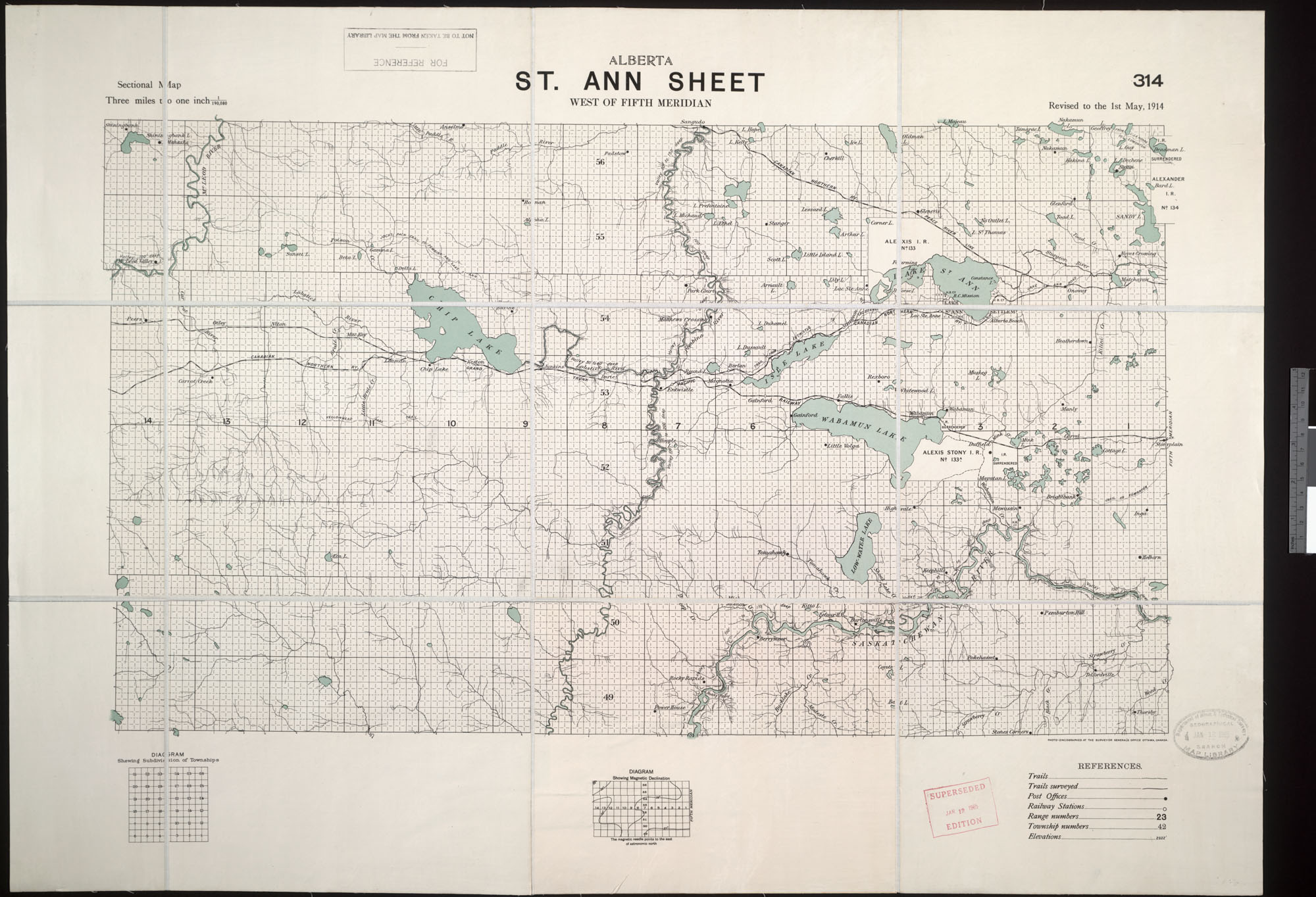 Digitized image of map no. 314, St Ann, west of the fifth meridian, image number e003004833