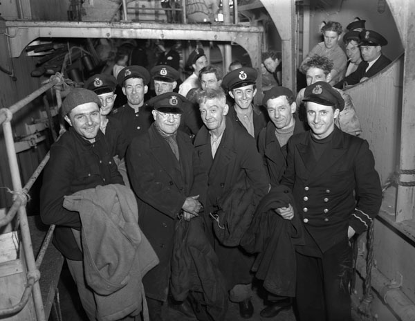 Survivors of S.S. MILCREST, which sank after colliding with S.S. EMPIRE LIGHTNING off Halifax, Nova Scotia, Canada, 7 October 1942.