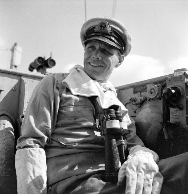 Lieutenant Charles Richardson, Air Defense Officer, H.C.S. UGANDA, April 1945.