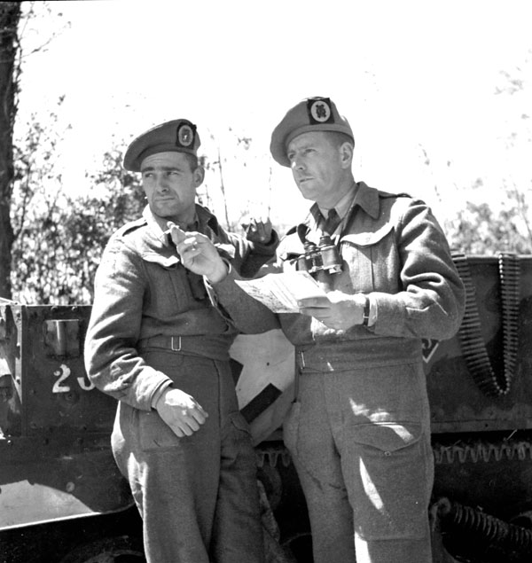 Major C.F. Kennedy and Lieutenant-Colonel Charles Petch of The North Nova Scotia Highlanders, France, 22 June 1944.