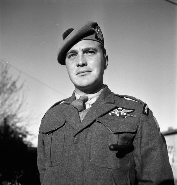 Major S.L. Dymond, formerly with the First Special Service Force, now the Officer in Command of the Esterwegen concentration camp, Esterwegen, Germany, 30 October 1945.