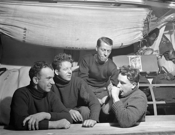 Personnel of the frigate H.M.C.S. ROYALMOUNT, Londonderry, Northern Ireland, December 1944.