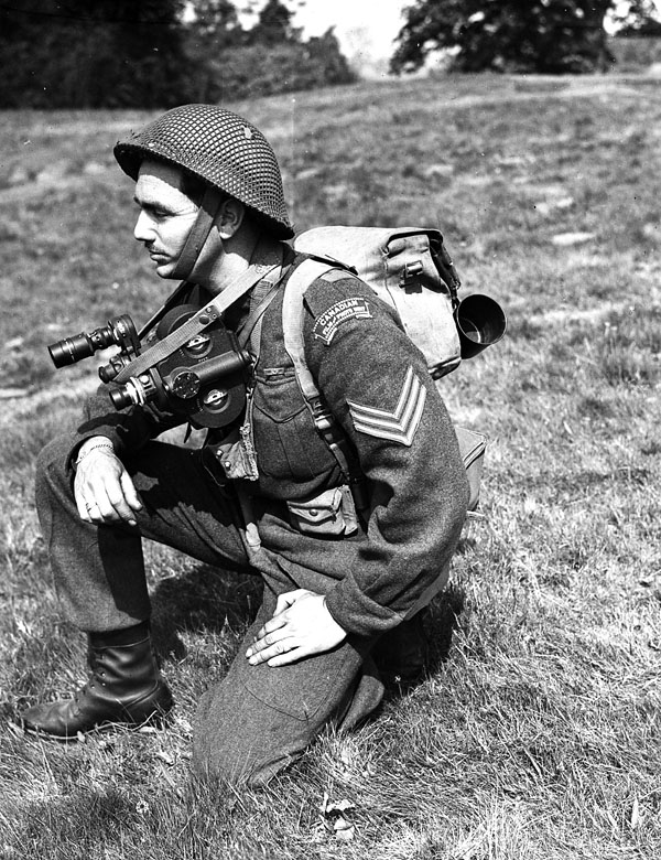 Sergeant W.G. Grant of the Canadian Army Film and Photo Unit, England, 11 May 1944.
