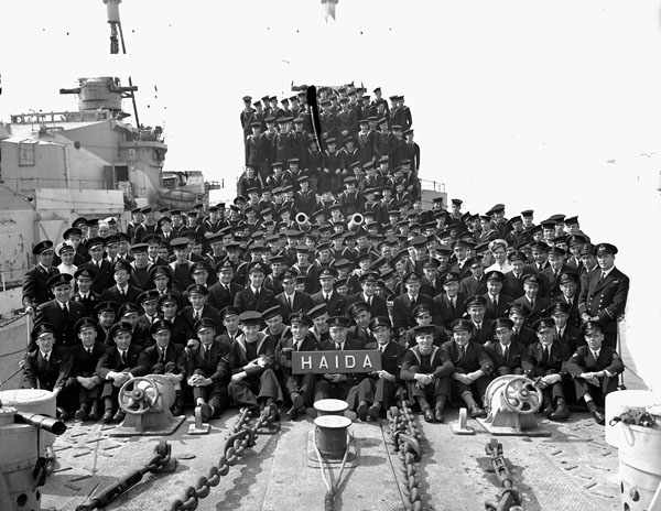 Ship's Company, H.M.C.S. HAIDA, Plymouth, England, 22 May 1944.