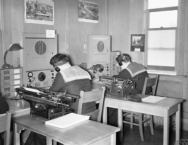Signallers, Royal Canadian Navy Signal Station, Gordon Head, British Columbia, Canada, 17 March 1942.