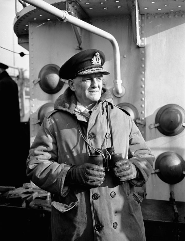 Rear-Admiral G.C. Jones, Chief of the Naval Staff, Royal Canadian Navy (R.C.N.), St. John's, Newfoundland, 3 February 1944.