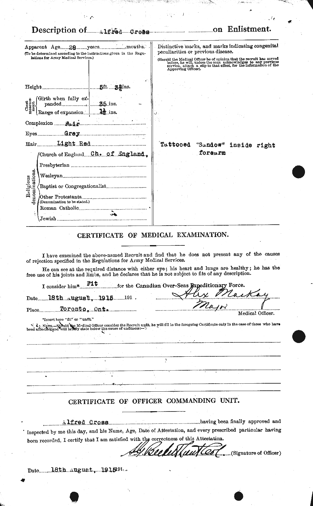 Private Alfred Cross :: Cgwp Record Detail