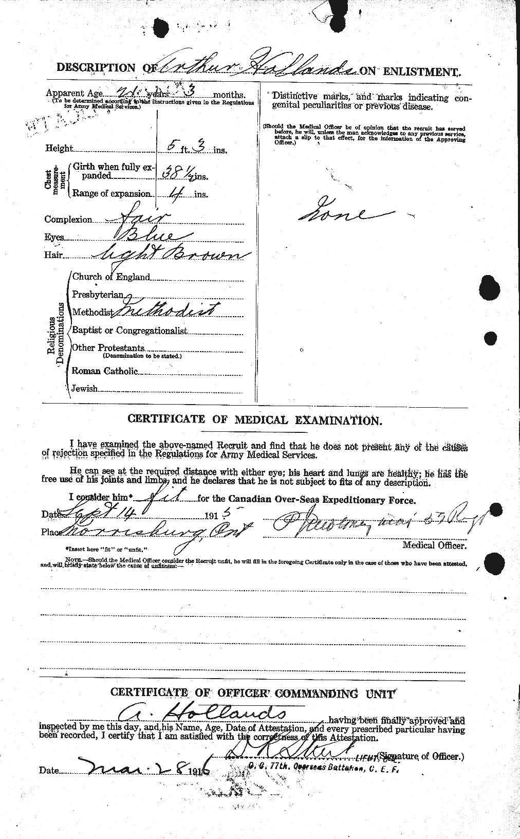 Private Arthur Sidney Hollands :: Cgwp Record Detail