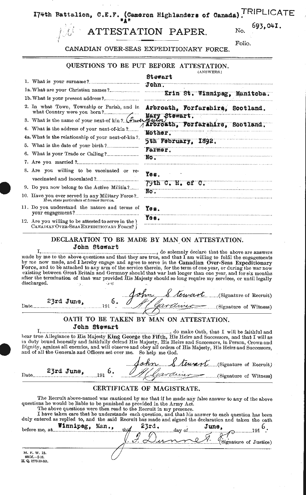 Private John Stewart :: CGWP Record Detail