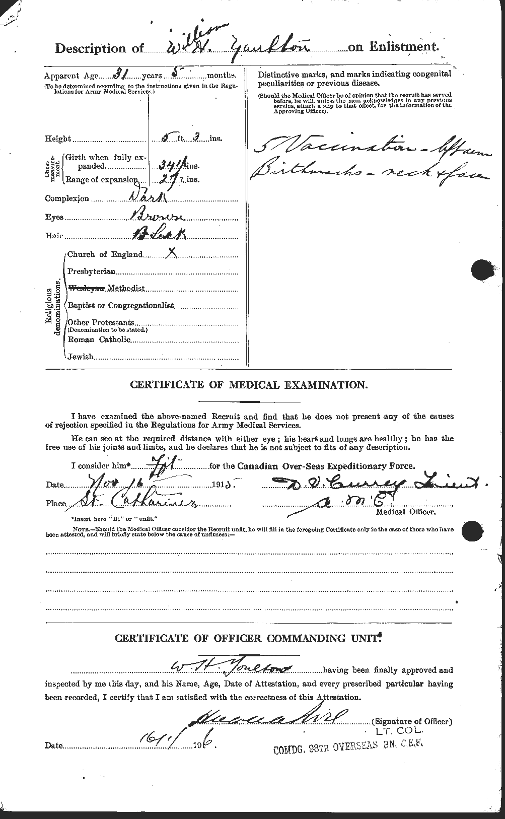 Attestation record: William Henry James Youlton